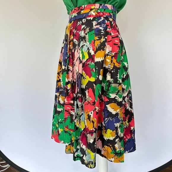 J. Crew Multicolor Silk Skirt, Size 00 - Picture 4 of 10